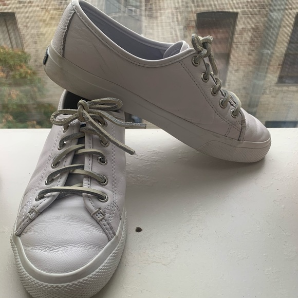 Sperry Crest Vibe White Leather Sneakers - Picture 2 of 6